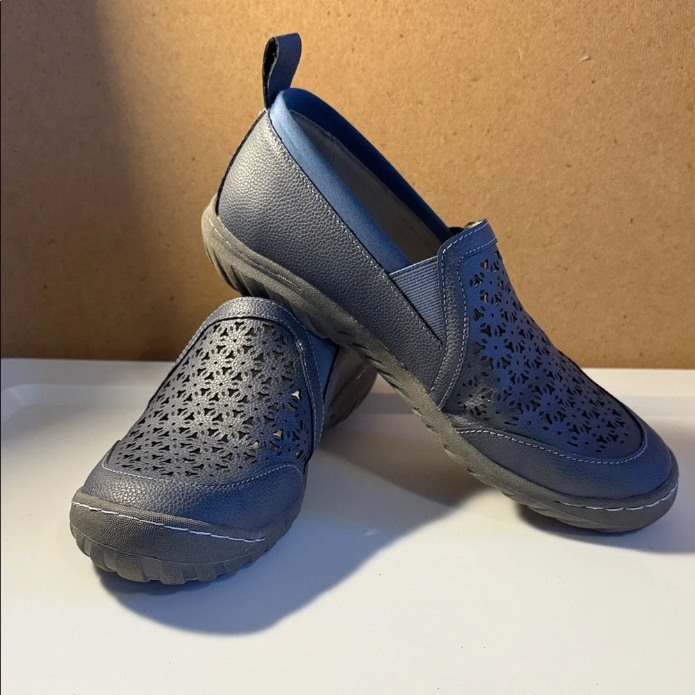 JBU Perforated Navy Slip-On Loafers - Picture 2 of 8